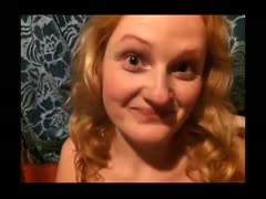Blonde hottie munching and drinking feces
